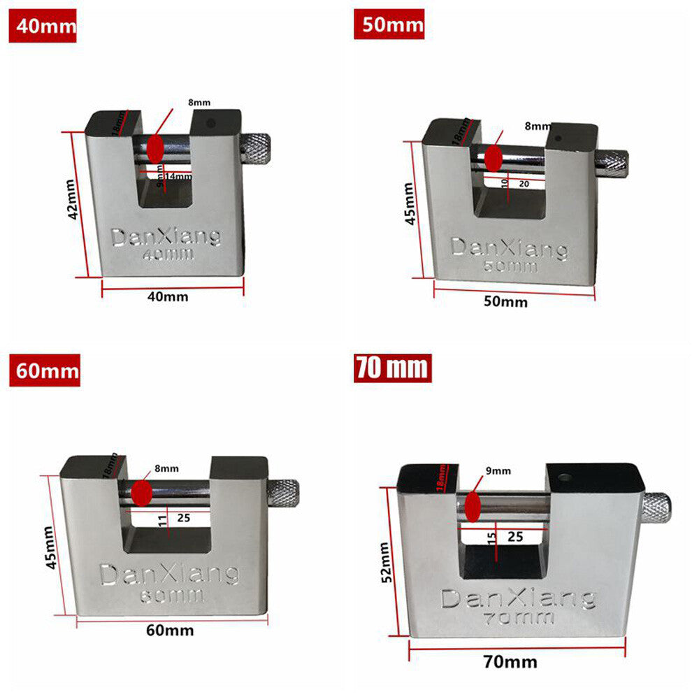 Heavy Duty Anti Rust Shutter Padlock With 3 Keys High Security Shackle Lock