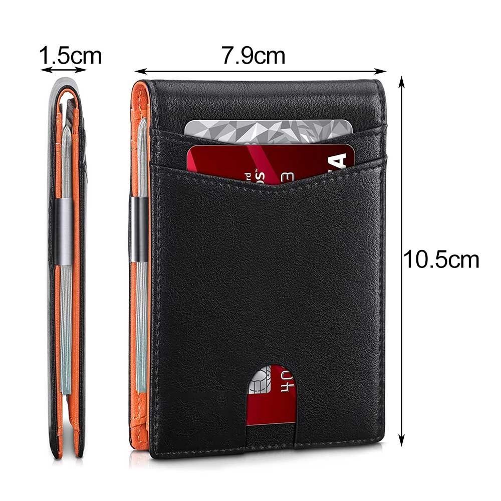 Wallet RFID Blocking Mens Slim Wallet with Money Clip Leather Wallet Anti-scan