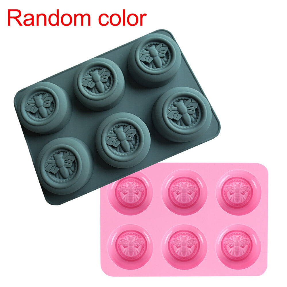 6 Cavity Honey Bee Chocolate Silicone Baking Mould DIY Handmade Soap Candle Mold