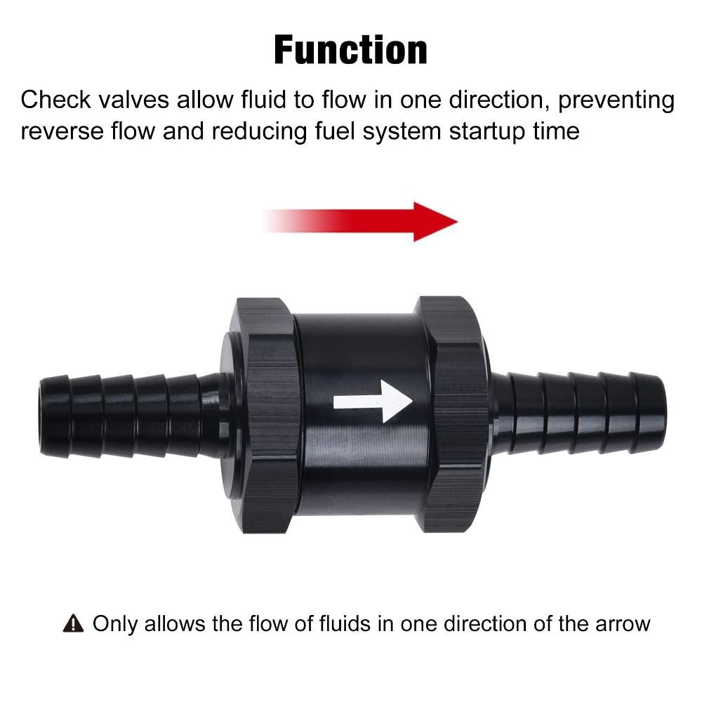 4mm/6mm/8mm/10mm/12mm/14mm Non Return One Way Fuel Check Valve Aluminum Alloy