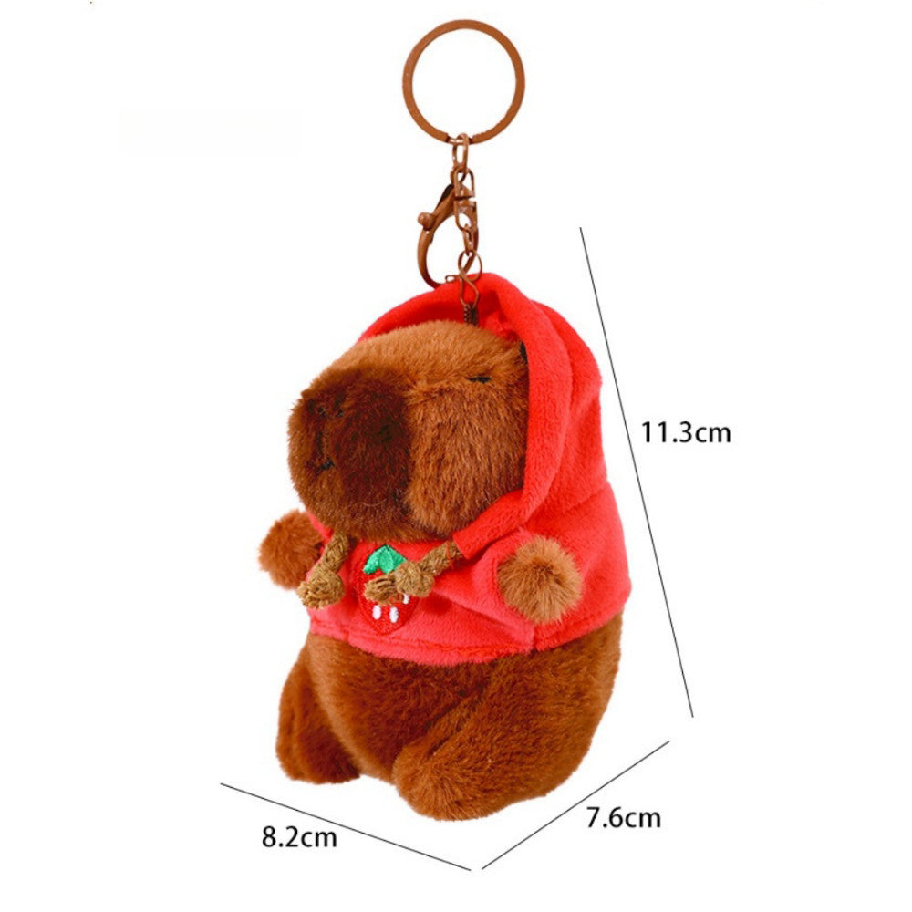 Small Size Plush Toy Keychain Capybara Plush Pendant  Birthday Gift
