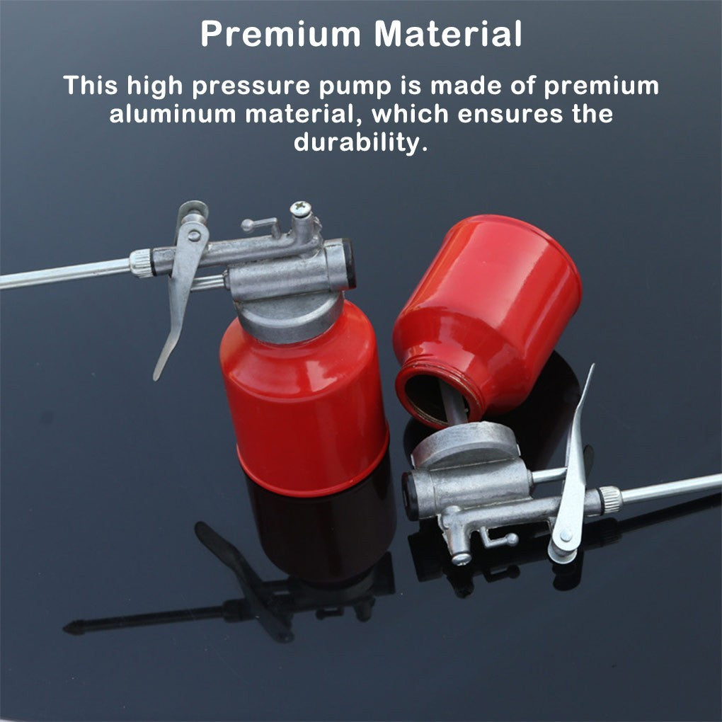 250/400ml Aluminium Oiler Oil Can High Pressure Gun Rigid Metal Nozzle Durable
