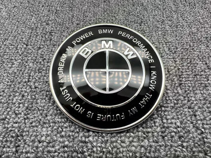 Competition Black w/Grommets BMW Replacement 82mm Front 74mm Rear Emblem Badge