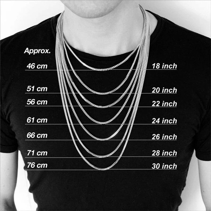Cuban Chain Link Curb Necklace Men Women Punk Surgical Stainless Steel 2-15mm