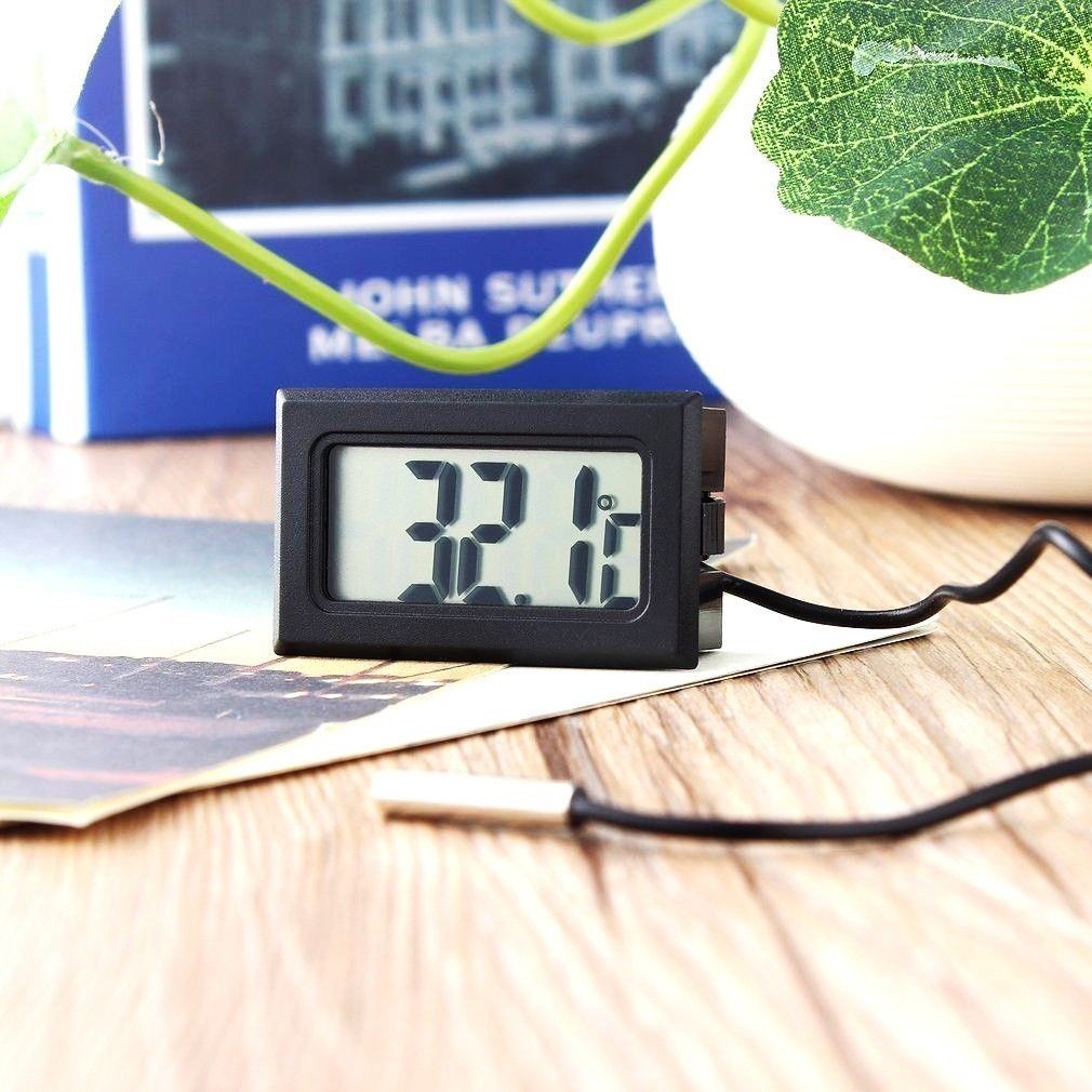 Digital LCD Thermometer Temperature Meter Panel Mount LR44 -50 to 110C Black