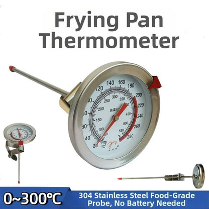 Stainless Steel Candy & Deep Fry Kitchen/Cooking Thermometer Probe with Clip