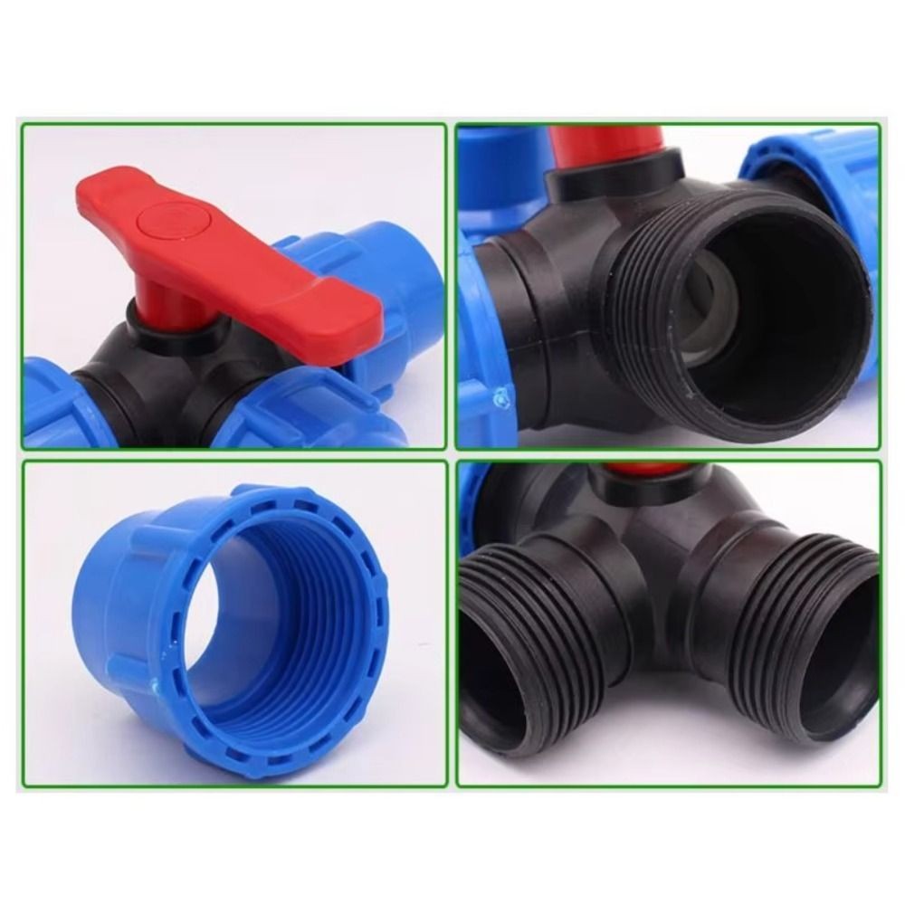 Irrigation 3-Way Ball Valve 20/25/32/40/50mm Water Pipe Fittings  Lawn