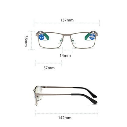 Metal PC Frame Glasses Grey Anti Eyestrain Reading Glasses  Readers