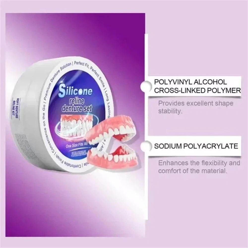 Teeth Comfort Fit Silicone Denture Set for Women Men