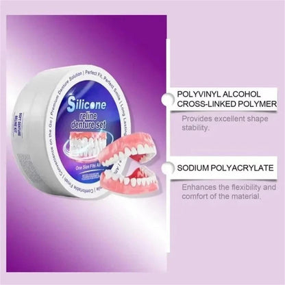 Teeth Comfort Fit Silicone Denture Set for Women Men