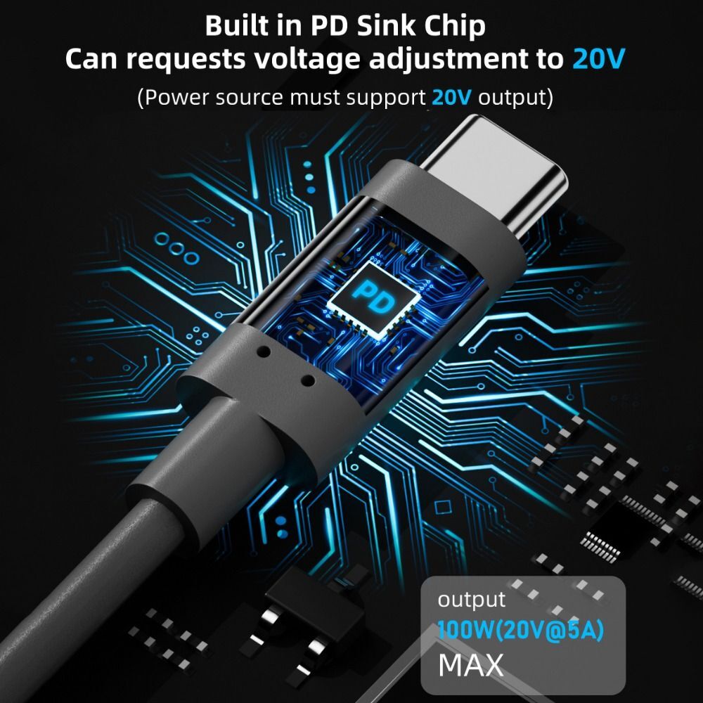 Male to Male USB C to DC Power Cable 5521 Line Adapter for Starlink Mini