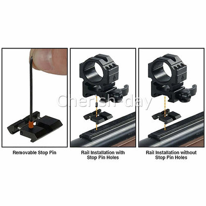 2X 11mm Dovetail to 20mm Rail Mount Picatinny Weaver Rail Scope Rail Adaptor AU