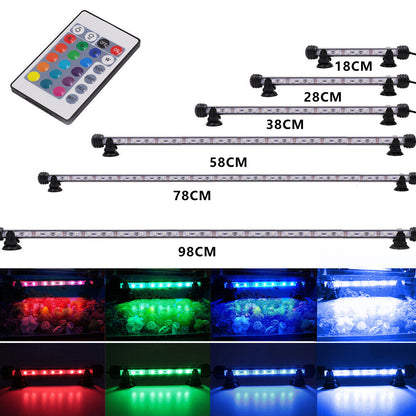 Small Fish Tank Aquarium Light LED Waterproof Full Spectrum Aqua Lamp RGB