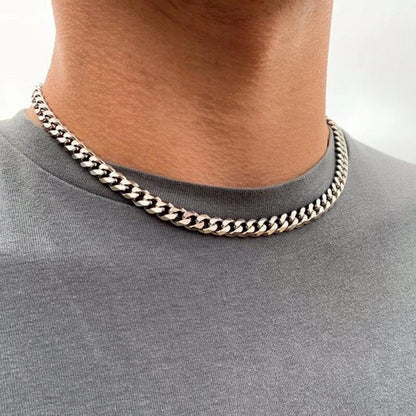 Cuban Chain Link Curb Necklace Men Women Punk Surgical Stainless Steel 2-15mm