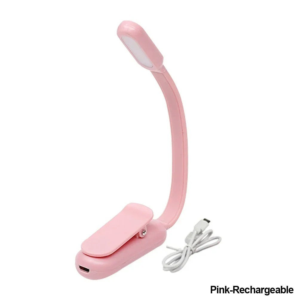 Mini Portable Clip-On Reading Lamp LED Night Light Book Light 3 Modes Brightness