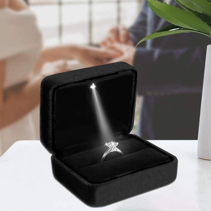 LED Ring Box Jewelry Wedding Engagement Proposal LED Ear Ring Case Black AUS