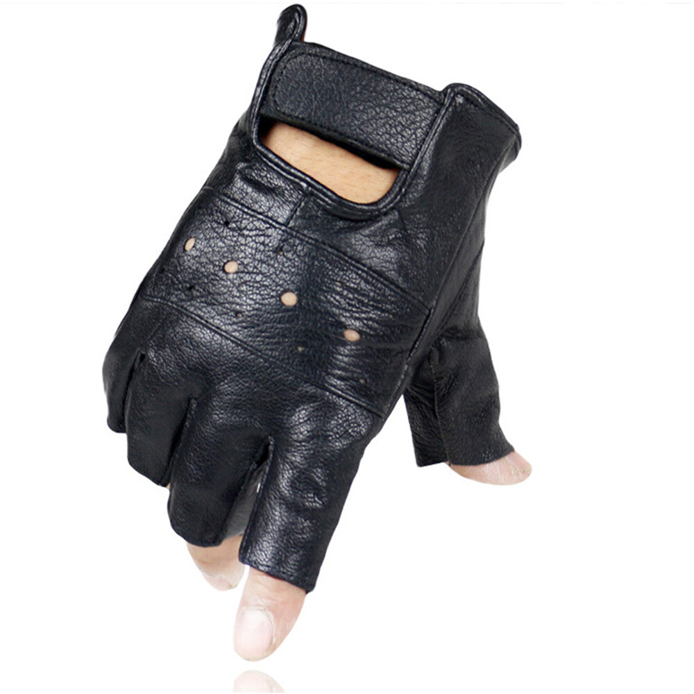 Tactical Leather Half Finger Gloves Army Military Driving Fitness Fingerless