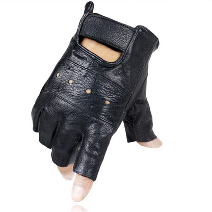 Tactical Leather Half Finger Gloves Army Military Driving Fitness Fingerless
