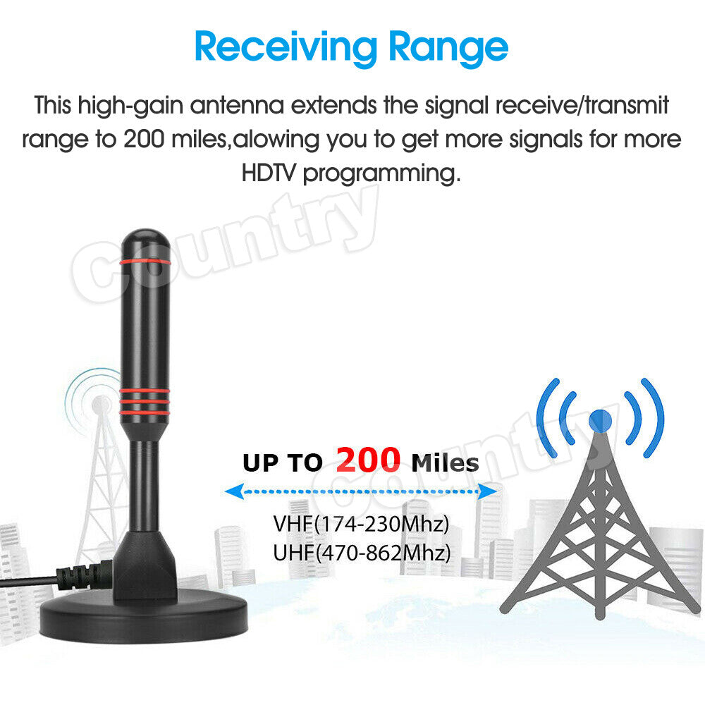Portable TV Antenna Indoor Outdoor Digital HD Freeview Aerial Ariel 200Mile AU
