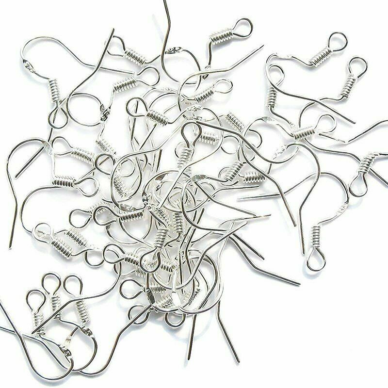100pcs 925 Sterling Silver Hooks Hypoallergenic Ear Wires DIY Earrings Jewelry