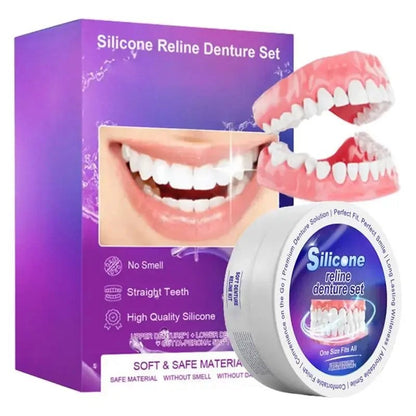 Silicone Denture Set Teeth Comfort Fit Silicone Denture Set for Women Men AUS