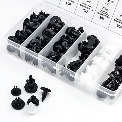 100 x Car Fender Door Trim Panel Push Fasteners Rivet Clips Bumper Retainer Clip