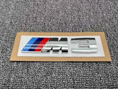 Competition Sport Black Silver Replacement Rear Trunk Emblem Badge For M3