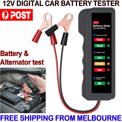 Car Battery Tester 12V Battery Load Tester Automotive Battery Voltage Checker