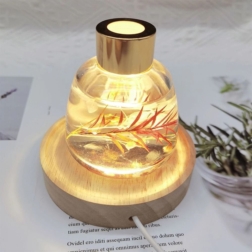 Wooden LED Light Dispaly Base Display Stand Night Lamp Base Crystal Ball Holder
