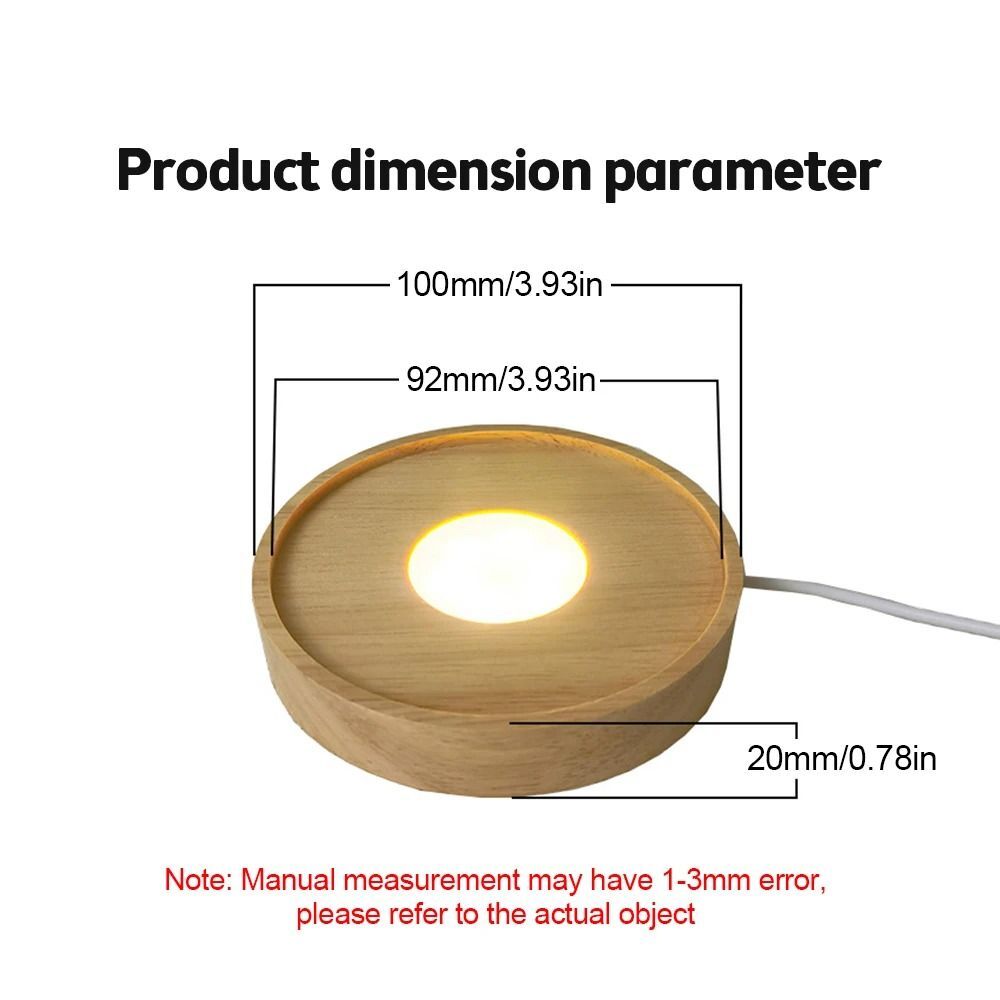 Wooden LED Light Dispaly Base Display Stand Night Lamp Base Crystal Ball Holder