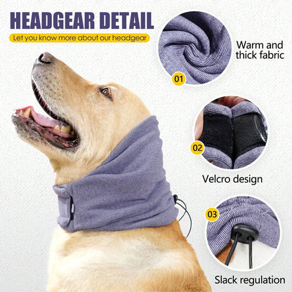 Pet Dog Cat Grooming Ear Cover Noise Reducing Calming Earmuffs Winter Hood Warm