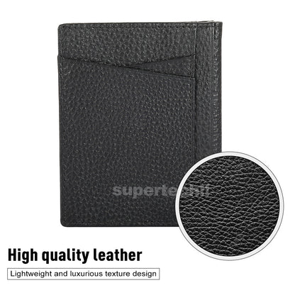 Men Leather Credit Card Holder RFID Blocking Slim Wallet Money Purse Protector