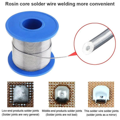 60/40 Tin lead Solder Wire Rosin Core Soldering Kit Tool 2% Flux Reel 0.5mm-2mm