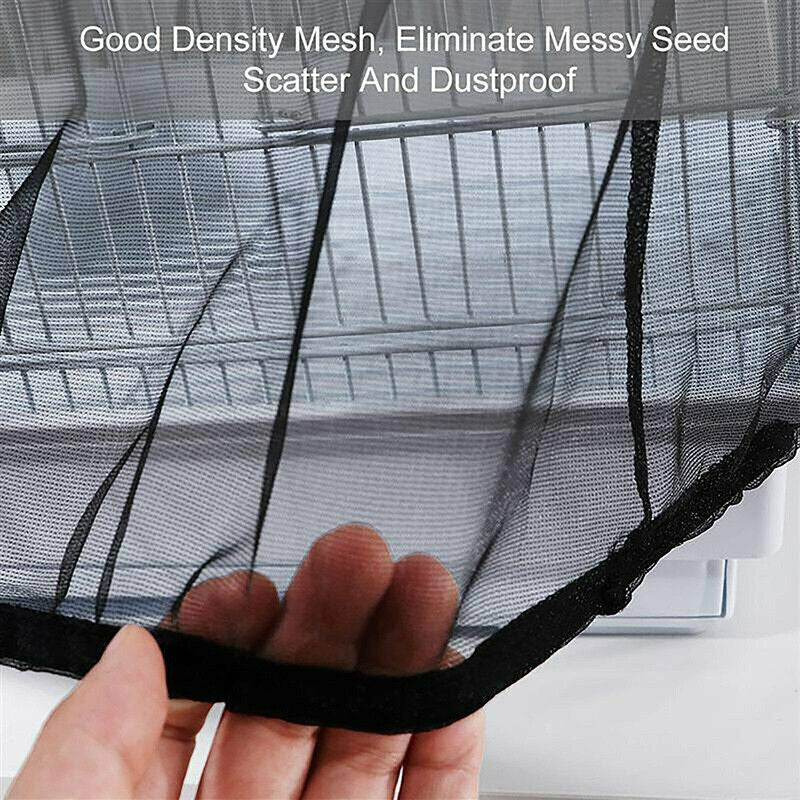 Shell Skirt Mesh Cover Pet Bird Cage Guard Nylon Net Seed Catcher S/M/L Black AU