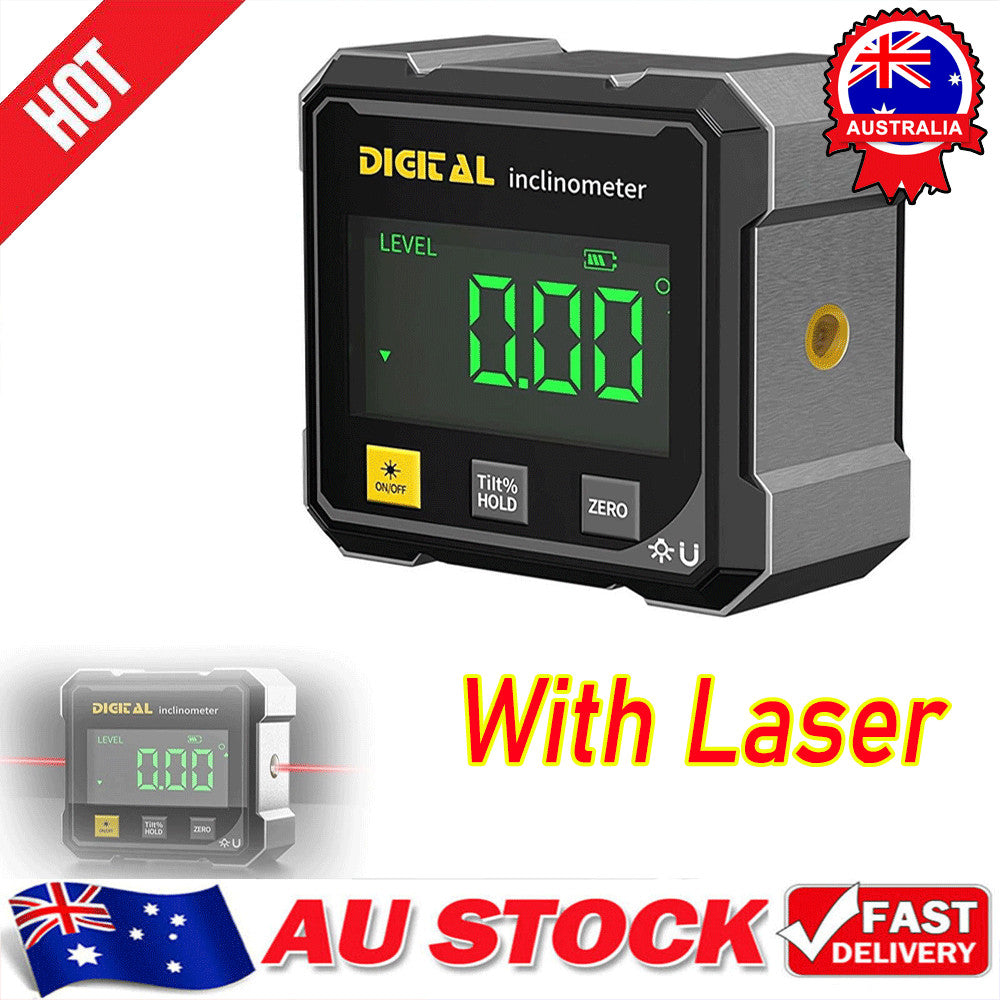 Digital Angle Finder with Electronic Laser, 4-Side Magnetic Angle Gauge, Cube AU