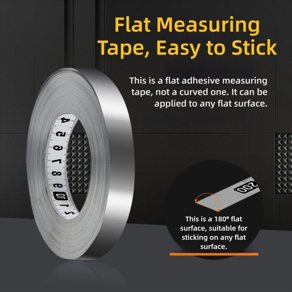 12MM Width Measuring Tape Self-Adhesive Workbench Ruler Metal Tape Measure