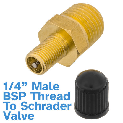 1pc 300PSI 23mm Schrader Tusck Pneumatic Valve 1/4" BSP Pressure Air Tire Wheel