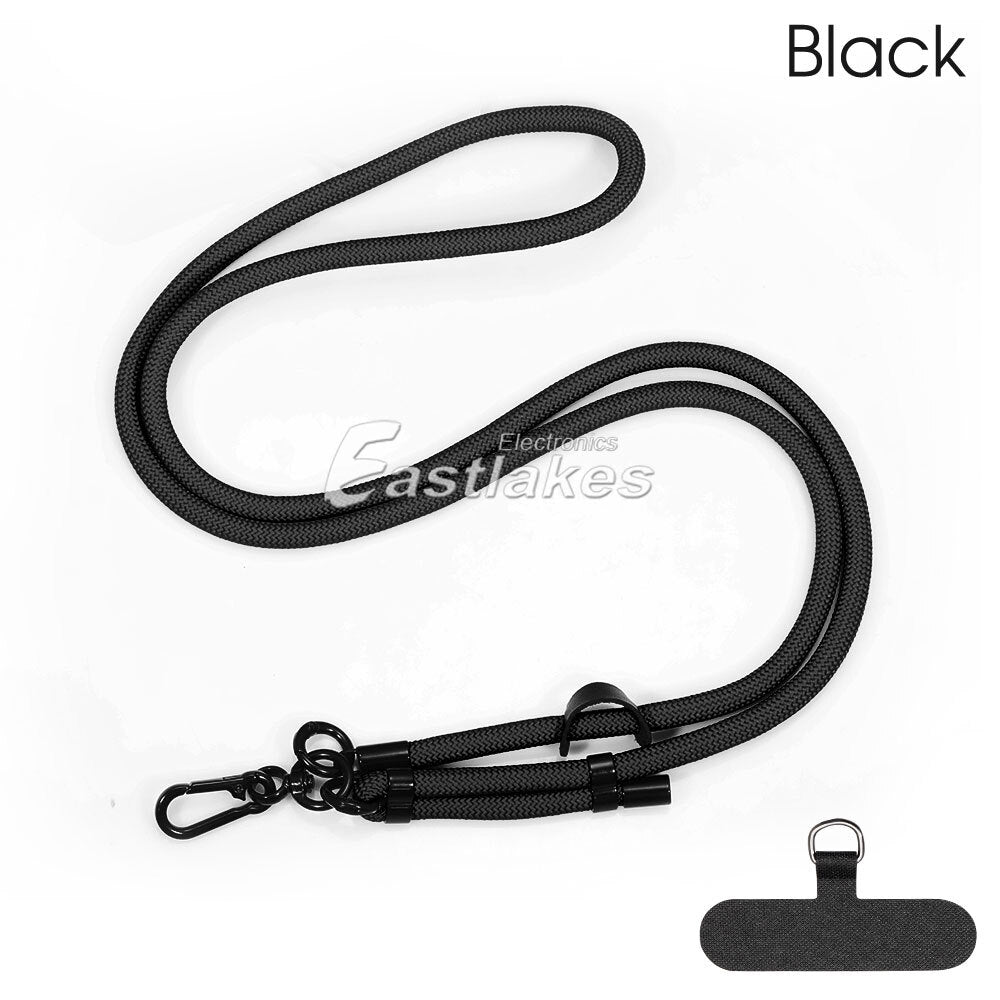 120CM Adjustable Hanging Neck Strap Mobile Phone Lanyard With Free Patch Clip OZ