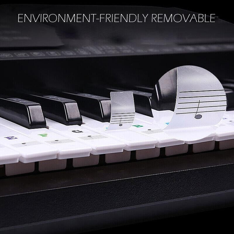 TRANSPARENT Keyboard Piano Stickers 88/61/54/49/37 KEYS Sticker Note For Learner