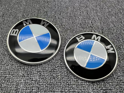 Genuine Style Original Blue White 82mm Front 74mm Rear Replacement Emblem Badge