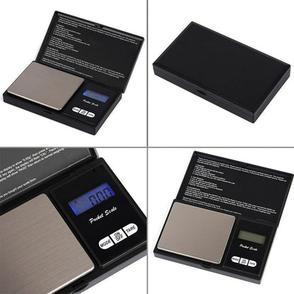 Pocket Digital Scale 200g x 0.01g LCD Jewelry Diamond Medicine Gram Scale Black