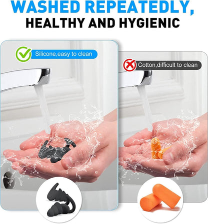 Ear Plugs for Sleeping Reusable Soft Silicone Ear Plugs for Noise Reduction 2024
