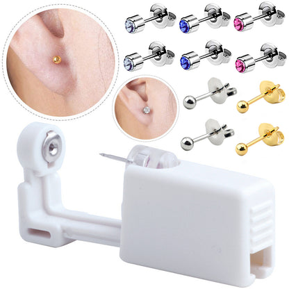 Disposable Nose Ear Piercing Unit Earring Gun Kit DIY Home Piercer Pierce Stud