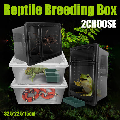 Clear Plastic Reptile Breeder Case Small Enclosure Isopod Bugs Carrier Terrarium