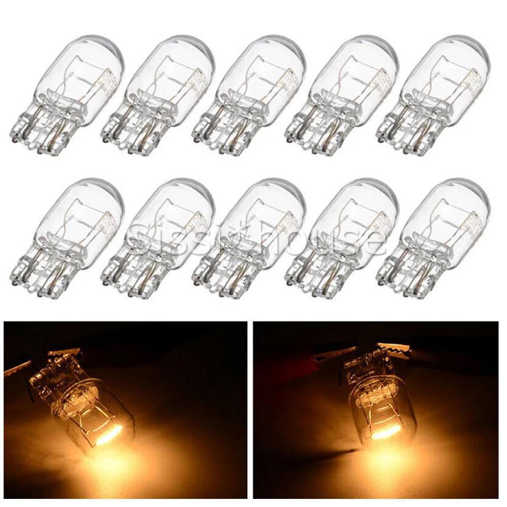 10PCS T20 7443 12V21/5W Clear Glass Turn Signal Stop Brake Tail Light Bulbs AUOZ