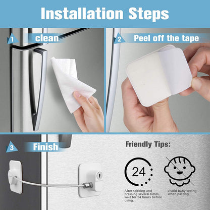 Digital Password With Metal Key or Coded Lock Cabinet Locks Refrigerator Lock