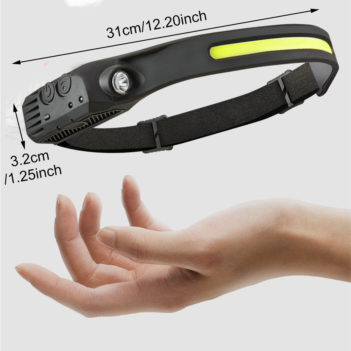 Waterproof COB Headlamp Night Buddy LED Motion Sensor Head Torch Headlight AU