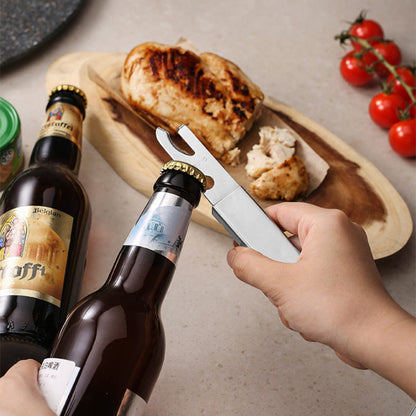 Compact 4in1 Utensil Set of Spoon Knife Fork and Bottle Can Opener Combo Camping