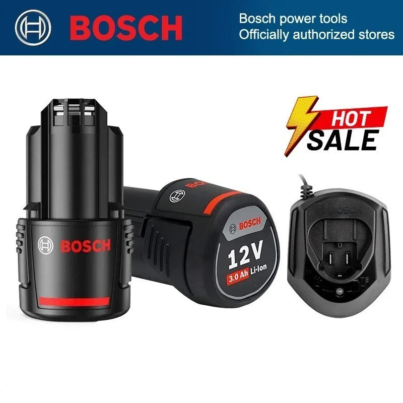 Original 3.0Ah 12V battery, 3000mAh BAT411 Lithium ion Rechargeable – Compatible with Bosch