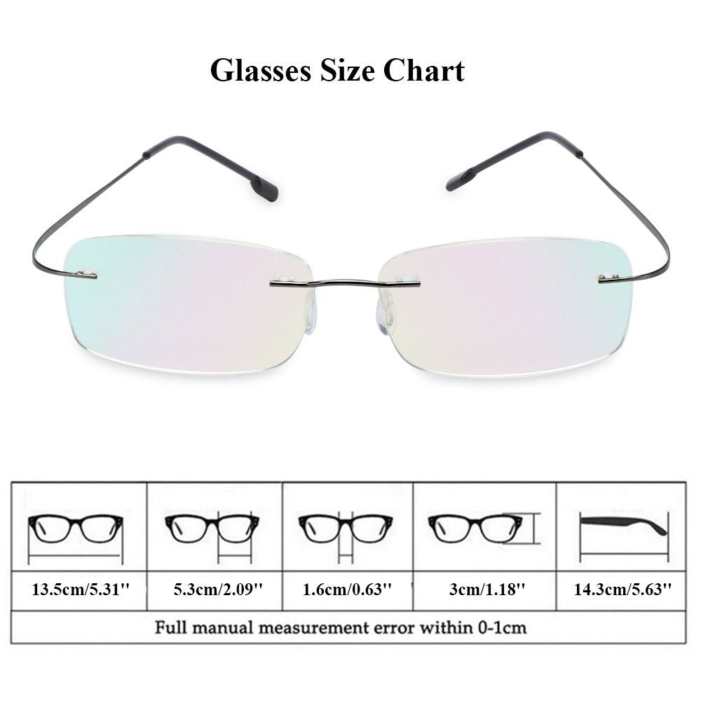 Rimless Memory Titanium Ultra-light Reading Glasses Presbyopic Eyeglasses